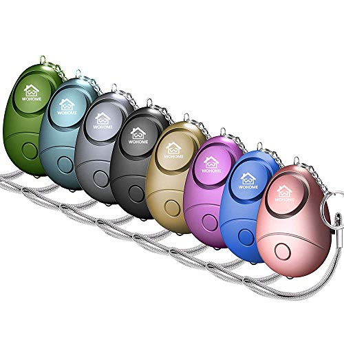 호신경보기 WOHOME Safe Personal Alarm Safesound LED Light Emergency Safety Keychain 여성 소녀 어린이 Elderly 8-Color