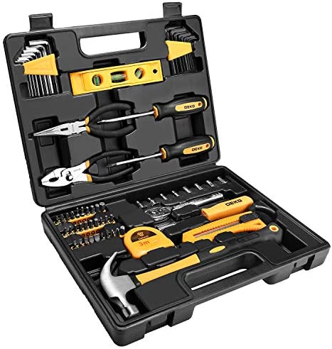 공구함 공구선반 DEKOPRO 65 Piece Tool 세트 General Household Hand Kit Plastic ToolBox Storage Case