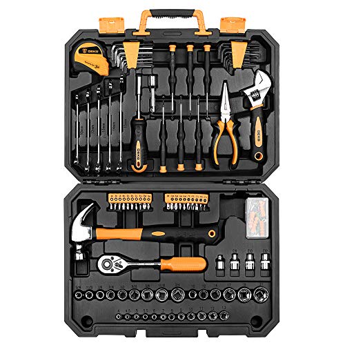공구함 공구선반 DEKOPRO 128 Piece Tool Set-General Household Hand Kit Auto Repair 세트 Plastic Toolbox Storage Case