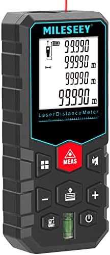 레이저측정기 Mileseey Laser Measure 131Ft Digital Distance Meter Mute Function Measuring Device Pythagorean Mode Area Volume Class 2 Less 1 mW