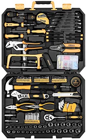 공구함 공구선반 DEKOPRO 198 Piece Home Repair Tool Kit General Household Hand 세트 Wrench Plastic Toolbox