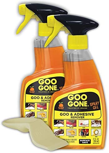 접착제 제거제 Goo Gone Adhesive Remover Spray Gel - 2 Pack and Sticker Lifter - Removes Chewing Gum Grease Tar Stickers Labels Tape Residue Oil Blood Lipstick Mascara