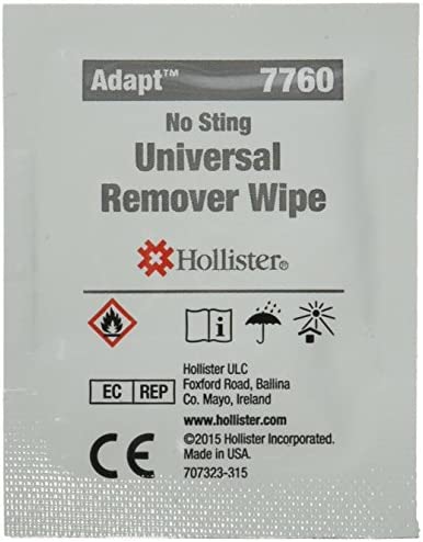 Hollister 7760 Adhesive and Barrier Remover Wipes, Category Ostomy Supplies (Pack of 50)