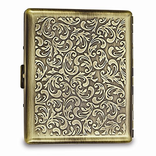 FB JEWELS Solid Antique Gold-Tone (Holds 20) Cigarette Card Case