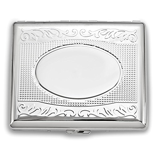FB JEWELS Solid Nickel-Plated Etched (Holds 20-100mm) Cigarette Card Case