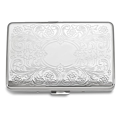 FB JEWELS Solid Silver-Tone (Holds 16) Cigarette Card Case