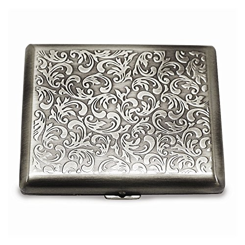 FB JEWELS Solid Silver-Tone (Holds 20) Cigarette Card Case