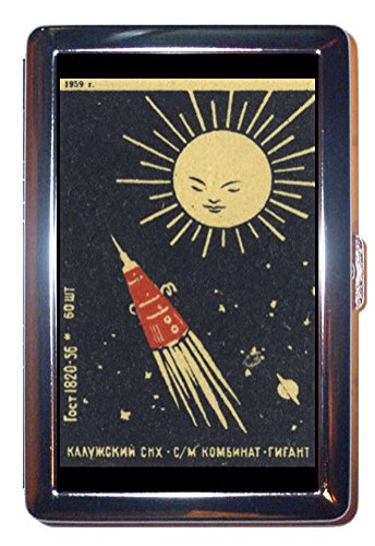 담배케이스 1959 Russia Satellite Space 스테인레스 스틸 ID Cigarettes 케이스 킹 Size 100mm