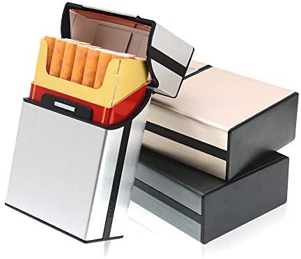 SITAKE 3 Pcs 메탈 Cigarette Box/Case 20 Capacities - Cigar Protective 커버 Box Brushed 알루미늄 케이스 Hard Solid 마그네틱 Flip Top Closure Colors Men
