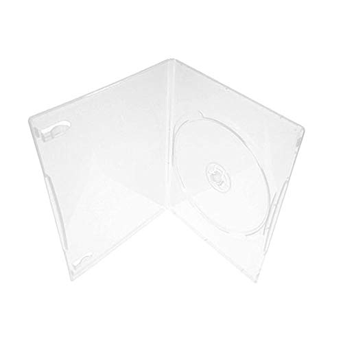 Maxtek 7mm Slim Clear Single CD/DVD Case, 100 Pieces Pack.