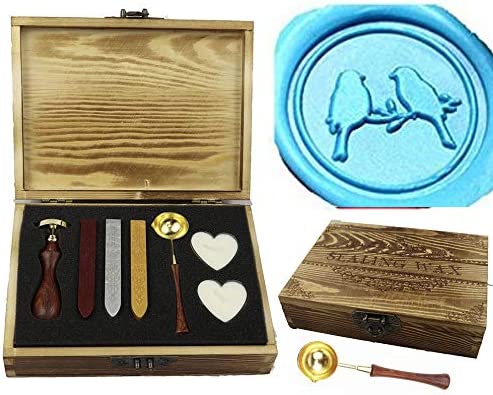 MNYR Vintage Celtic Knot Wax Seal Sealing Stamp Wooden Gift Box Set Wedding Invitation Stationary Envelope Christmas Card Gift Package Sealing Wax Seal Stick Wooden Handle Melting Spoon Candle Box Set