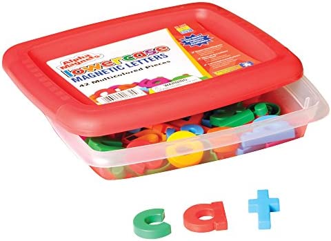 Educational Insights Multicolored Lowercase AlphaMagnets, Set of 42 Lowercase Magnetic Letters, Magnetic Alphabet, Ages 3+
