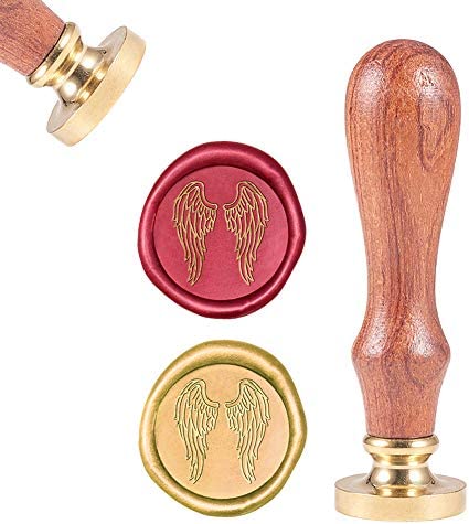 CRASPIRE Wax Seal Stamp Vintage Sealing Wax Stamps Birthday Cake 25mm Removable Brass Head Sealing Stamp with Wooden Handle for Halloween Wedding Invitation Christmas Xmas Thanksgiving Party Gift Wrap