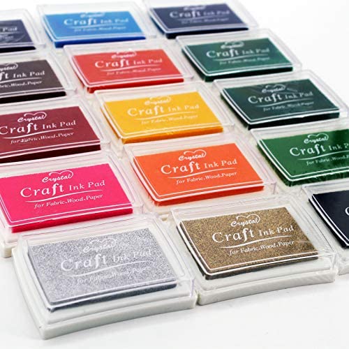Craft Finger Ink Pad 20 Colors, Craft Ink Pad Stamps Partner DIY Color, Rainbow Washable Stamp Pads Set for Rubber Stamps Partner Color Card Making and Kids DIY Scrapbooking, (Pack of 20)