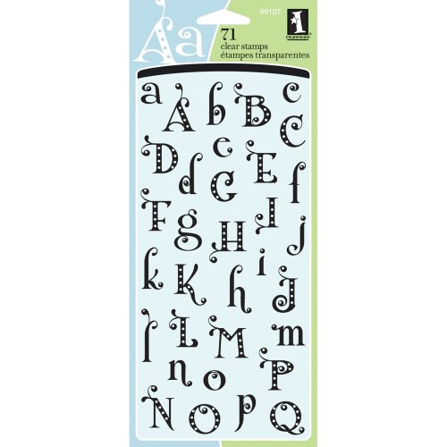Inkadinkado Uppercase and Lowercase Alphabet Clear Stamp Set, 71pc