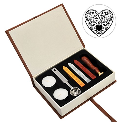 Sunflower Wax Seal Stamp Kit, Yoption Vintage Electroplated Gold Sealing Stamp Set with Wooden Gift Box (Sunflower)