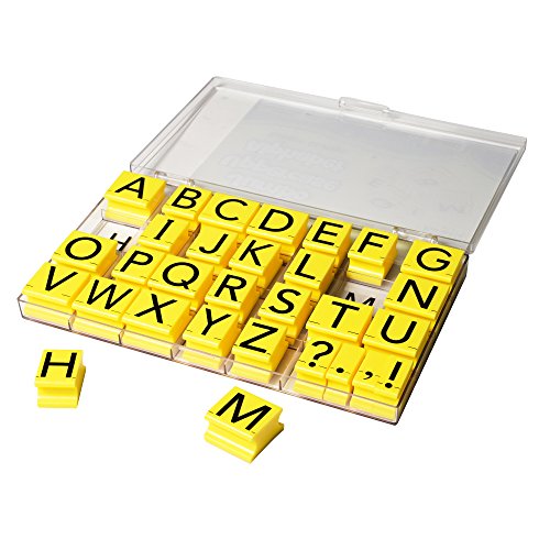 Educational Insights Jumbo Alphabet Rubber Stamps-Uppercase 1, Set of 26 Jumbo Letters and 4 Punctuation Marks: Perfect for Homeschool & Classroom, Ages 4+
