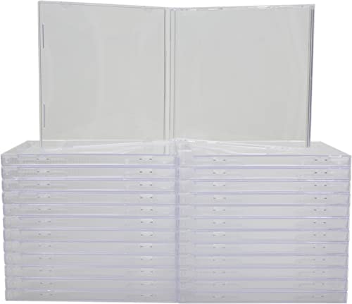 25 Standard Premium Empty Clear Plastic Replacement CD Jewel Boxes (10.4mm Thick CD Cases) (Trays Sold Separately) #CDBS10CLPR