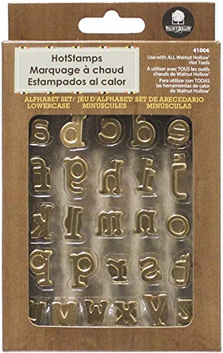 Walnut Hollow 41004 Hotstamps Lowercase Alphabet Branding and Personalization Set for Wood, Leather and Other Surfaces, Various Based on Letter, Brass