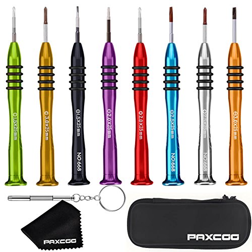 Paxcoo Precision Screwdriver Set of 8 - Magnetic Professional Repair Tool Kit for Glasses, Electronics and Watch Repair
