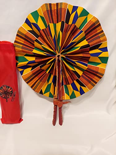 African TV Fabric Handmade 폴딩 Fan Hand-held