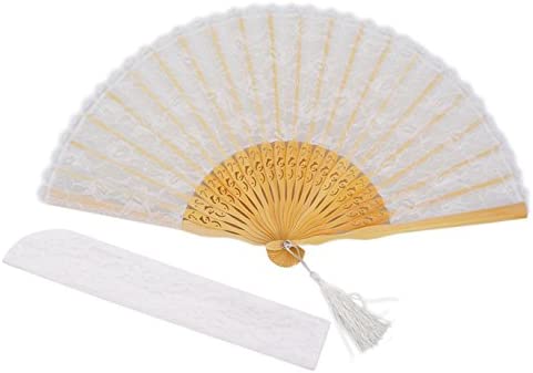Amajiji Chinese /Japanese Vintage Retro 스타일 Bamboo 우드 Silk 폴딩 Hand Fan 여성 HBSY 23cm 006
