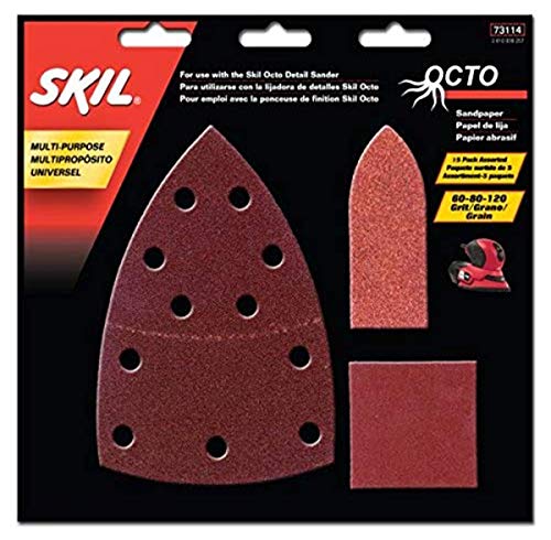 SKIL 73114 Octo Sandpaper Kit Asst Grit - 15 Pack