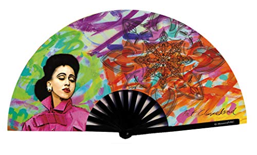 Decorative Folding Hand Fan (Purple Pat Cleveland)