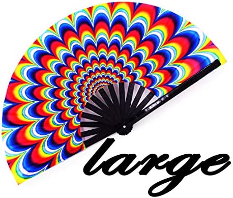 meifan Large Rave 폴딩 Hand Fan 여성 Men Chinese Japanese Bamboo Festival Dance 선물 Performance Decorations Colorful Dots