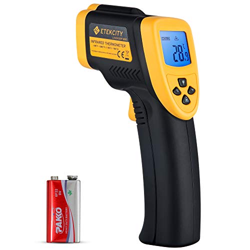 Etekcity Infrared Thermometer 800 (Not for Human) Non-Contact Digital Temperature Gun, 16:1 DTS Ratio, -58℉ to 1382℉ (-50℃ to 750℃), Yellow and Black