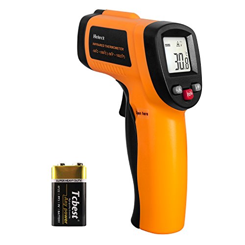 비접촉식 적외선 온도계 Helect Infrared Thermometer Non-Contact Digital Laser Temperature Gun -58&degF 1022&degF -50&degC 550&degC LCD Display NOT Human