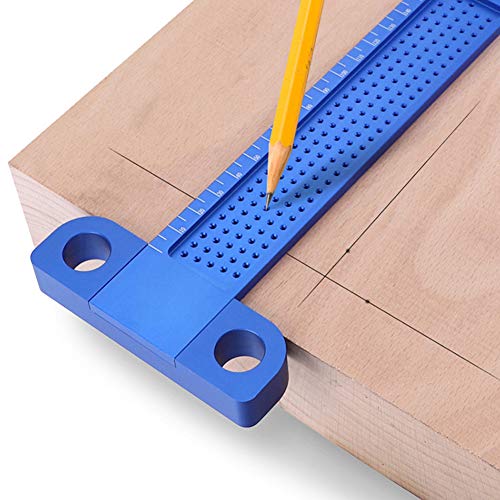 Moobom T-shaped Ruler Scoyer Measuring Tool Right Angle Hole Positioning Scribe Gauge 알루미늄 High Precision 0.04 inch 160 mm Direct Marking Measurement Carpentry Injury
