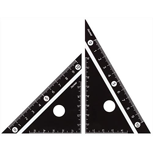 레이메이 후지이 자 보기 쉬운 흑백 삼각자 검정 10cm APJ251B