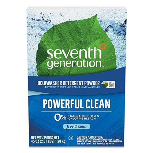 Seventh Generation Natural Automatic Powder Dishwashing Detergent, Free & Clear, Packaging May Vary, 2.81 Pound (Pack of 12)