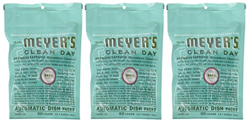 식기세척기 세제 Mrs. Meyers Clean Day Automatic Dish Packs Basil 20 ct 3 un