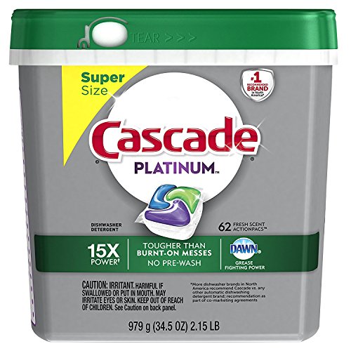 식기세척기 세제 Cascade Platinum ActionPacs Dishwasher Detergent Fresh Scent 62 count