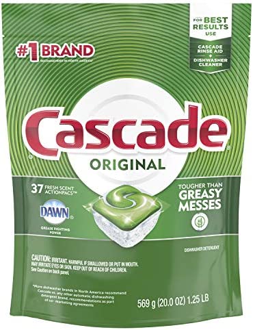Cascade ActionPacs Dishwasher Detergent Fresh Scent, 37 ct (Pack of 4)