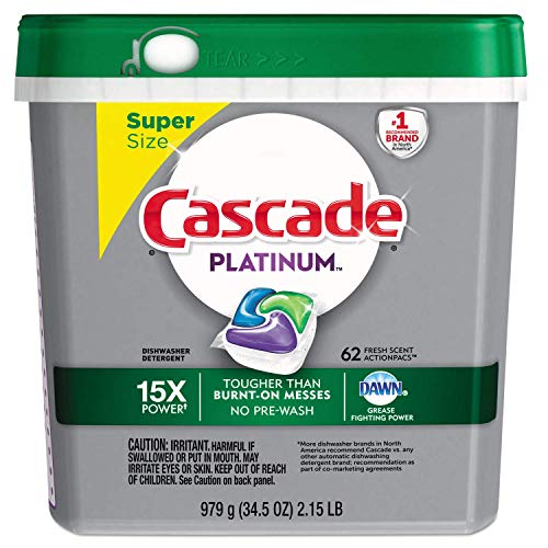 Cascade ActionPacs, Fresh Scent, 34. 5 oz, 62/Bag, 3 Bags/Carton