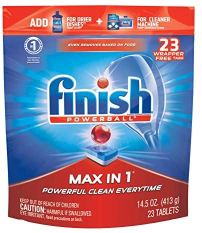 식기세척기 세제 Finish Max 1 Powerball Dishwasher Detergent알 - Dish Tabs Packaging May Vary 23 Count팩