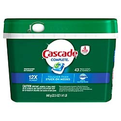 Cascade Complete ActionPacs Dishwasher Detergent, Fresh Scent, Box of 43 Detergent Packs