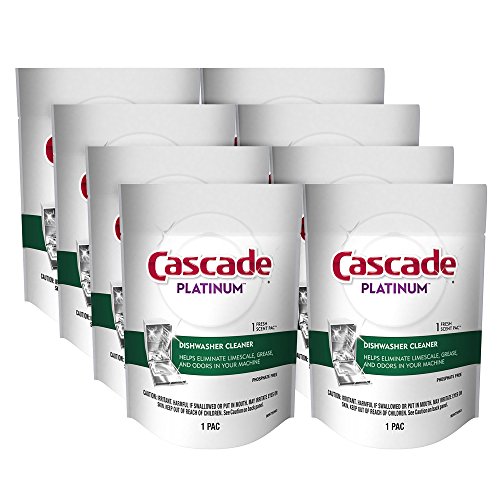 Cascade Platinum Dishwasher Cleaner Pods Fresh Scent, 1 Count (8 Pack)