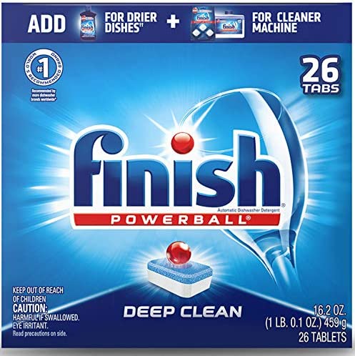 Finish - All in 1-26ct - Dishwasher Detergent - Powerball - Dishwashing Tablets - Dish Tabs - Deep Clean - Fresh Scent