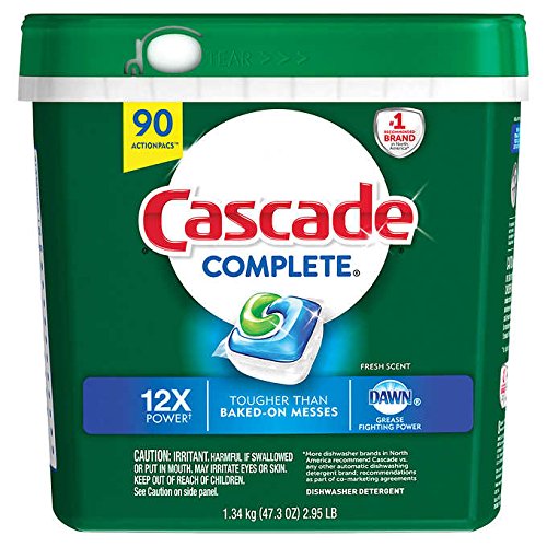 Cascade ActionPacs Dishwasher Detergent (Complete 90 Count), (Pack of 1), White