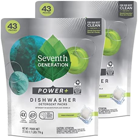 식기세척기 세제 Seventh Generation Ultra Power Plus Dishwasher Detergent Packs Fresh Citrus Scent 43 Count팩 2