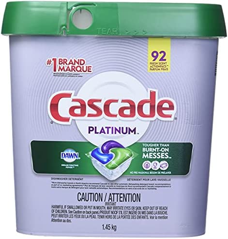 Cascade Platinum Dishwasher Detergent 92 Scent ActionPacs Net Wt 51.2 Ounce