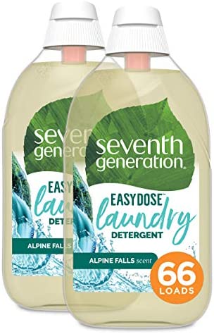 세탁세제 Seventh Generation Laundry Detergent Ultra Concentrated EasyDose Free & 클리어 23 oz 2팩 132 Loads Packaging May Vary