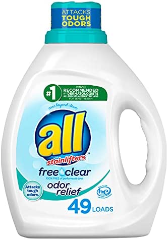 All Liquid Laundry Detergent, Free Clear With Odor Relief, 49 Loads, 88 Fluid Ounce