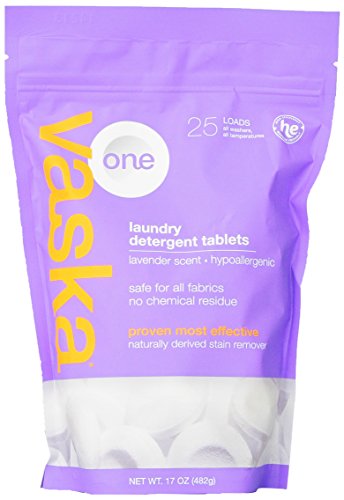 Vaska One Laundry Detergent Tablet, Lavender, 25 Count