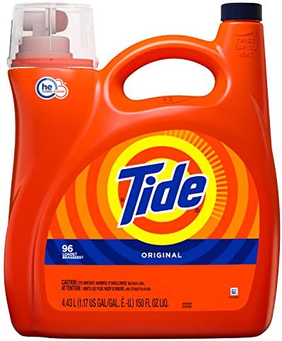 Tide Liquid Laundry Detergent Soap, High Efficiency (HE), Original Scent, 96 Loads