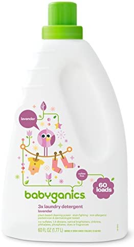 세탁세제 Babyganics 3X Baby Laundry Detergent 라벤더 60oz Packaging May Vary